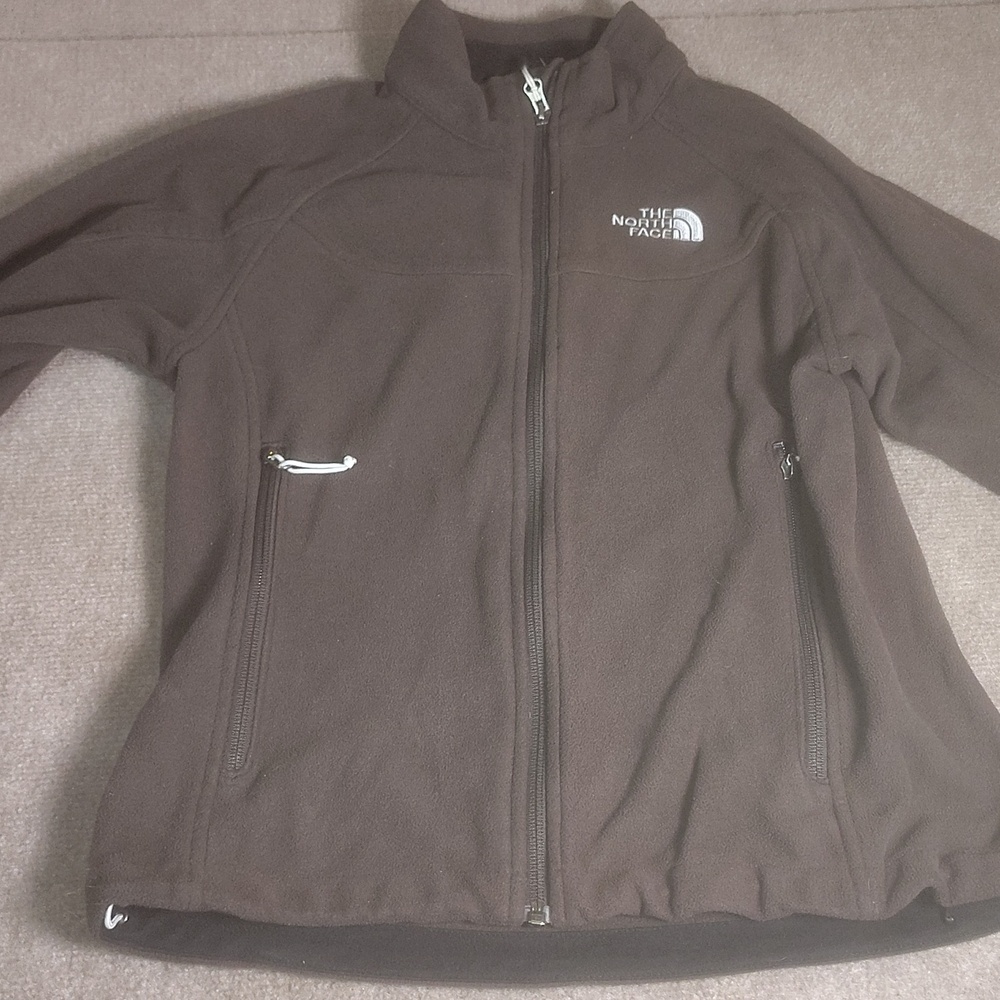 North face brown wind wall jacket zippered pockets
